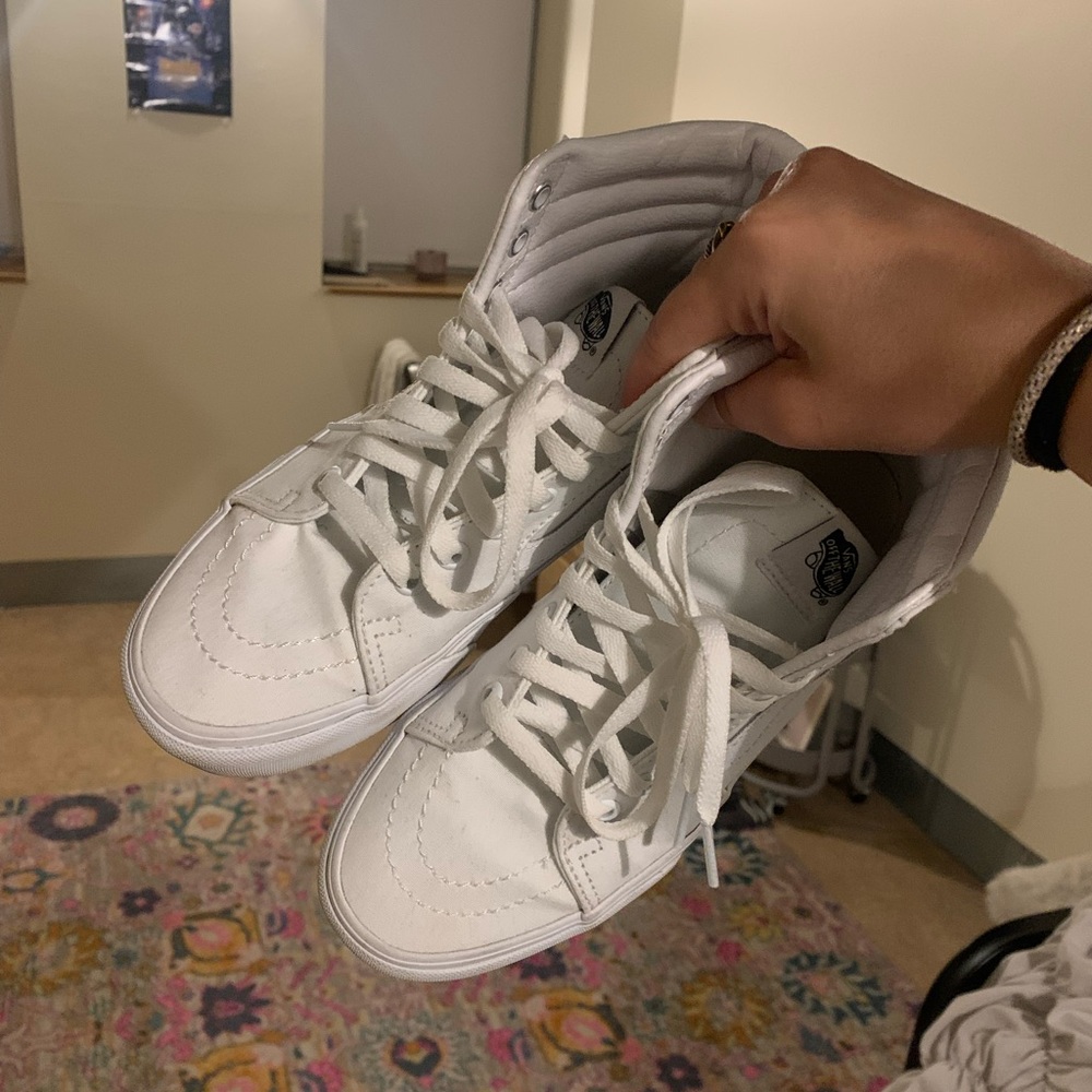 Hightop white platform vans!